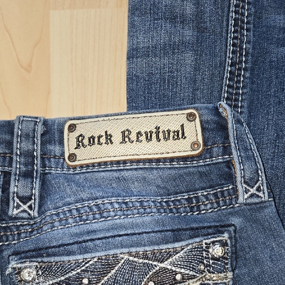 Rock Revival Women's Mid Rise Boot Sapphire Jeans Size 26 - Picture 4 of 12